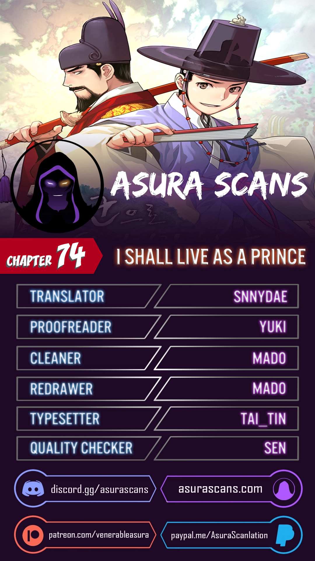 I Shall Live As a Prince chapter 74 - page 1