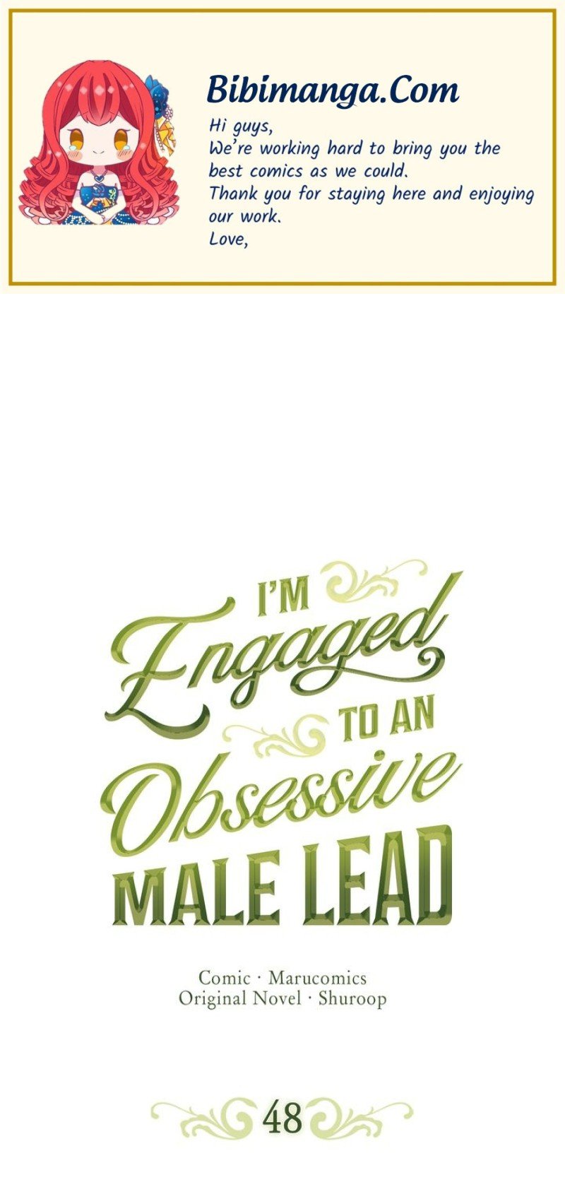 I’m Engaged to an Obsessive Male Lead chapter 48 - page 1