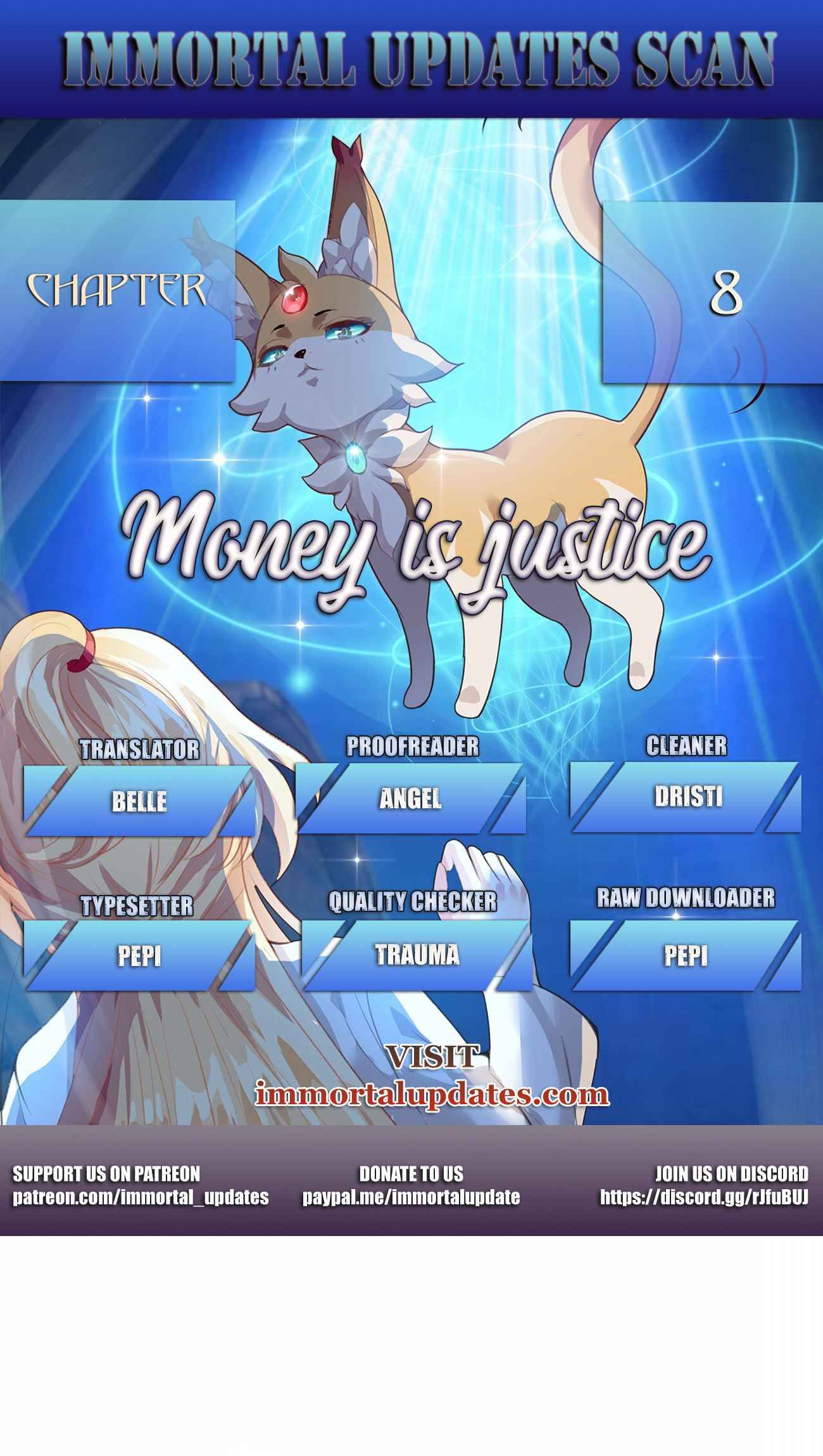 Money is justice Chapter 8 - page 1