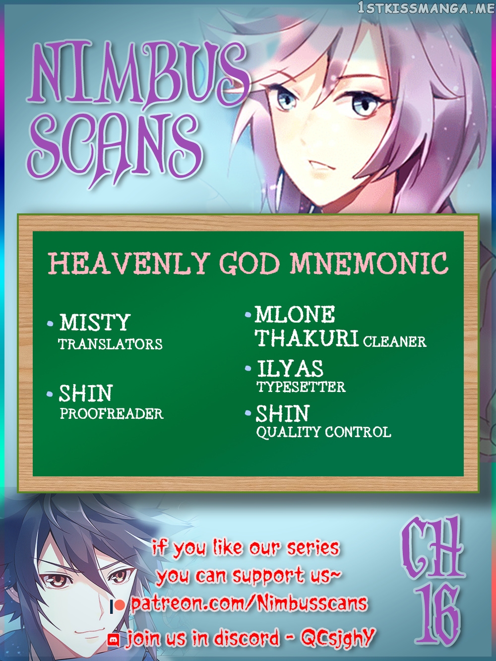 Heavenly God Mnemonic chapter 16 - page 1