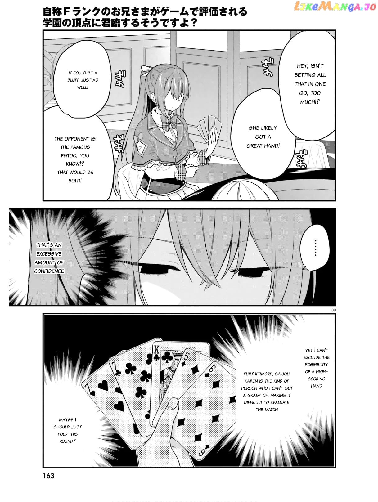 Jishou F-Rank No Oniisama Ga Game De Hyouka Sareru Gakuen No Chouten Ni Kunrin Suru Sou Desu Yo chapter 22 - page 9