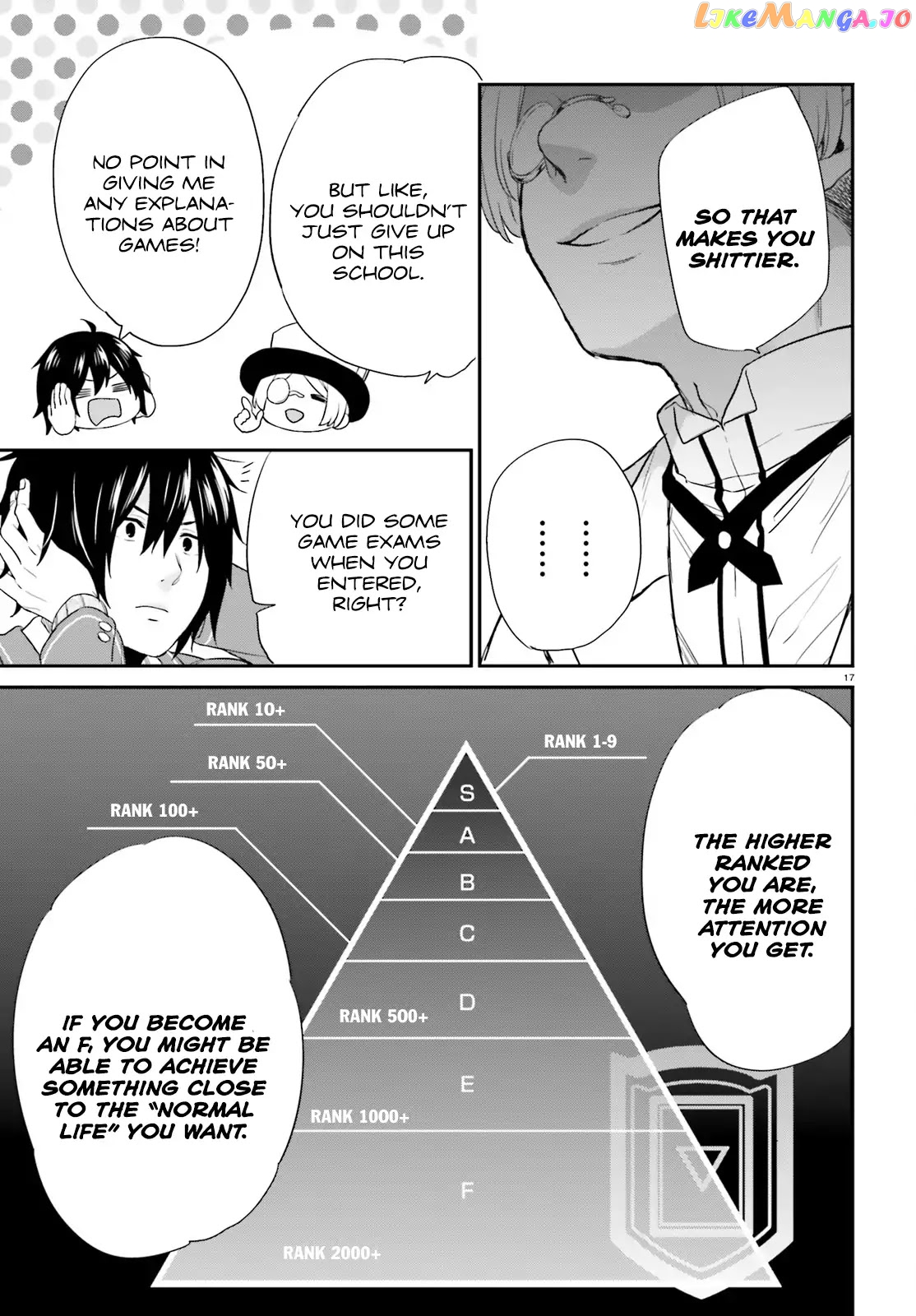 Jishou F-Rank No Oniisama Ga Game De Hyouka Sareru Gakuen No Chouten Ni Kunrin Suru Sou Desu Yo chapter 2 - page 17