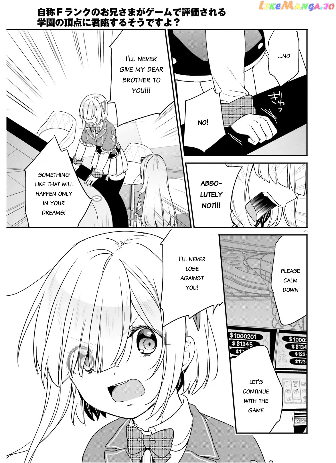 Jishou F-Rank No Oniisama Ga Game De Hyouka Sareru Gakuen No Chouten Ni Kunrin Suru Sou Desu Yo chapter 25 - page 25