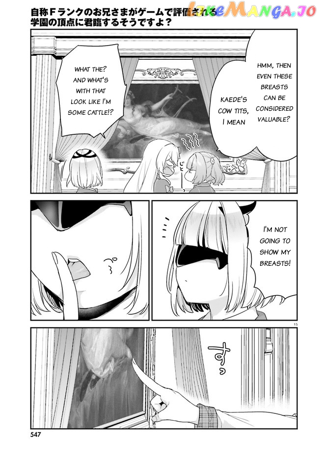 Jishou F-Rank No Oniisama Ga Game De Hyouka Sareru Gakuen No Chouten Ni Kunrin Suru Sou Desu Yo chapter 31 - page 15