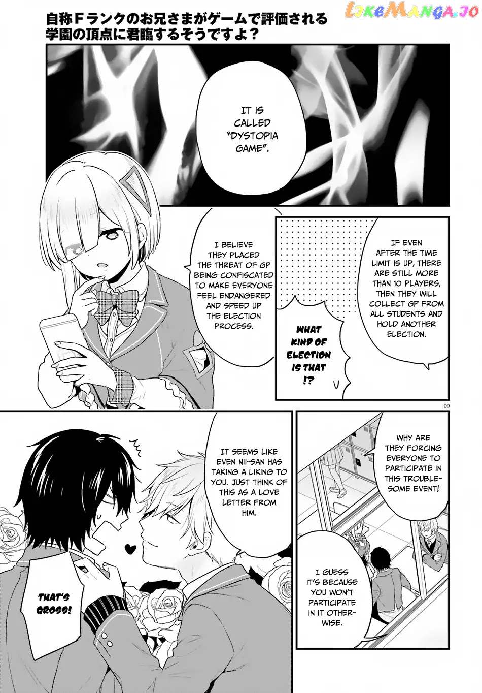 Jishou F-Rank No Oniisama Ga Game De Hyouka Sareru Gakuen No Chouten Ni Kunrin Suru Sou Desu Yo chapter 14 - page 10
