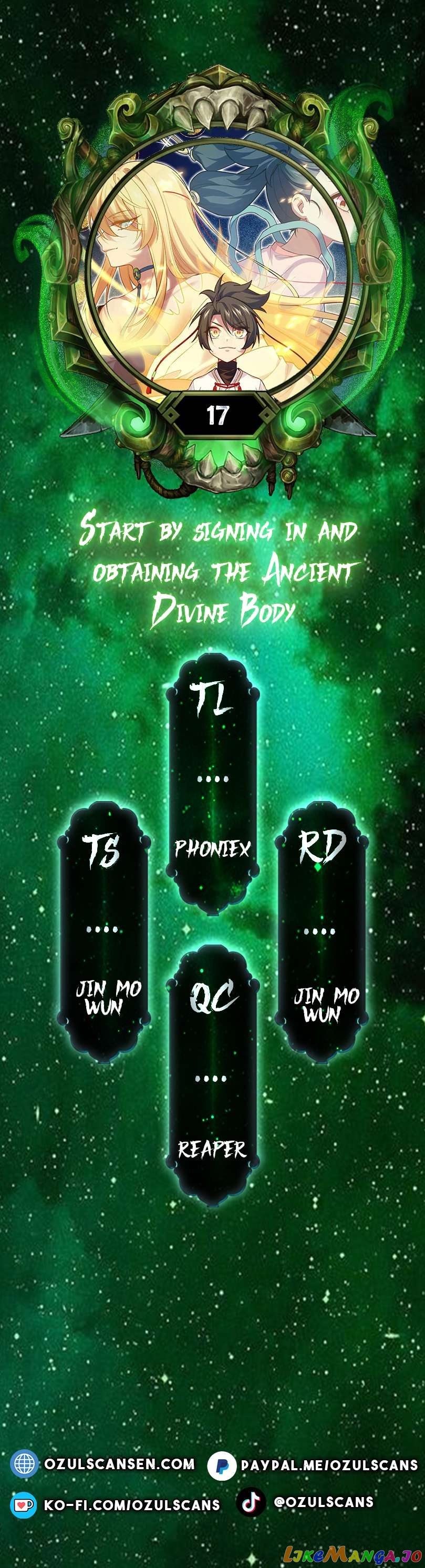 Start by signing in and obtaining the Ancient Divine Body Chapter 17 - page 1