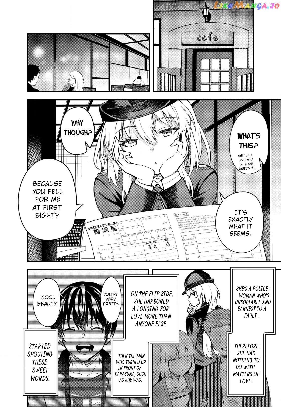Sagishi to Keisatsukan no Rennai Kyori Chapter 1 - page 19