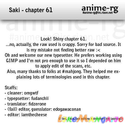 Saki - Manga chapter 61 - page 1
