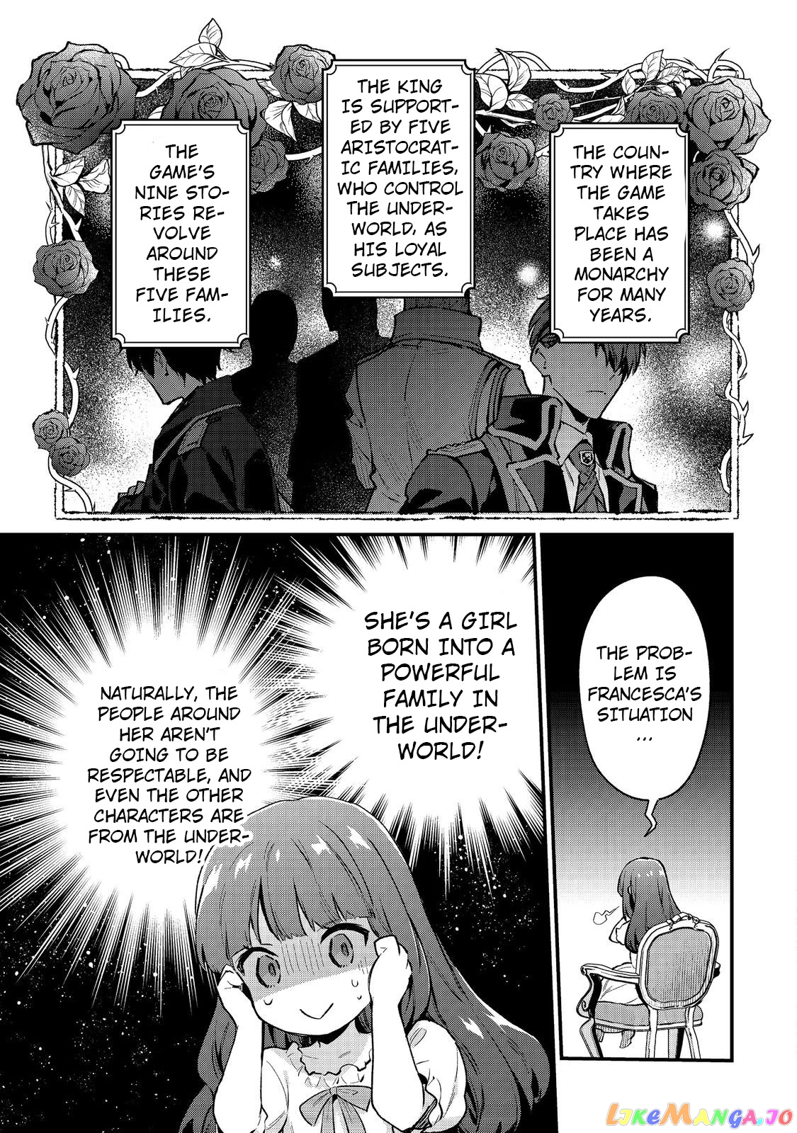 Akumana Akutou Ikka no Mana Musume, Tensei Saki mo Otome Game no Gokudou Reijou deshita chapter 1 - page 34
