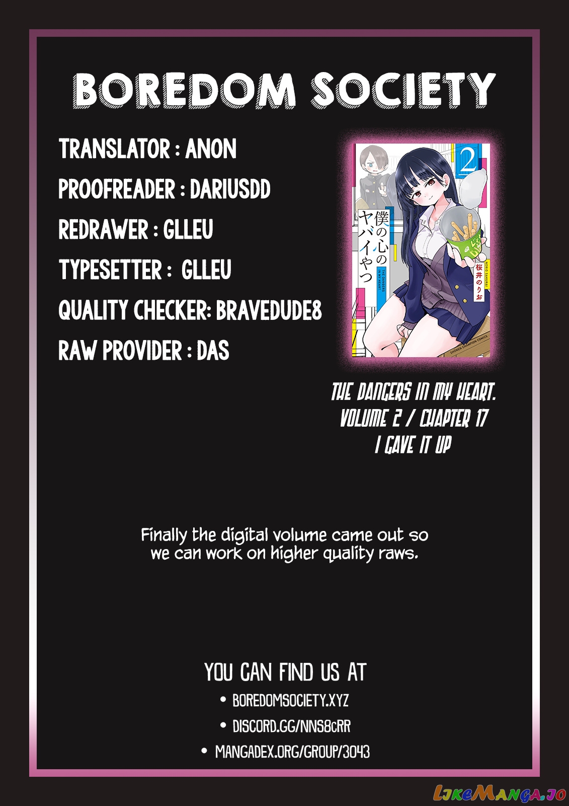 Boku no Kokoro no Yabai yatsu chapter 17 - page 14
