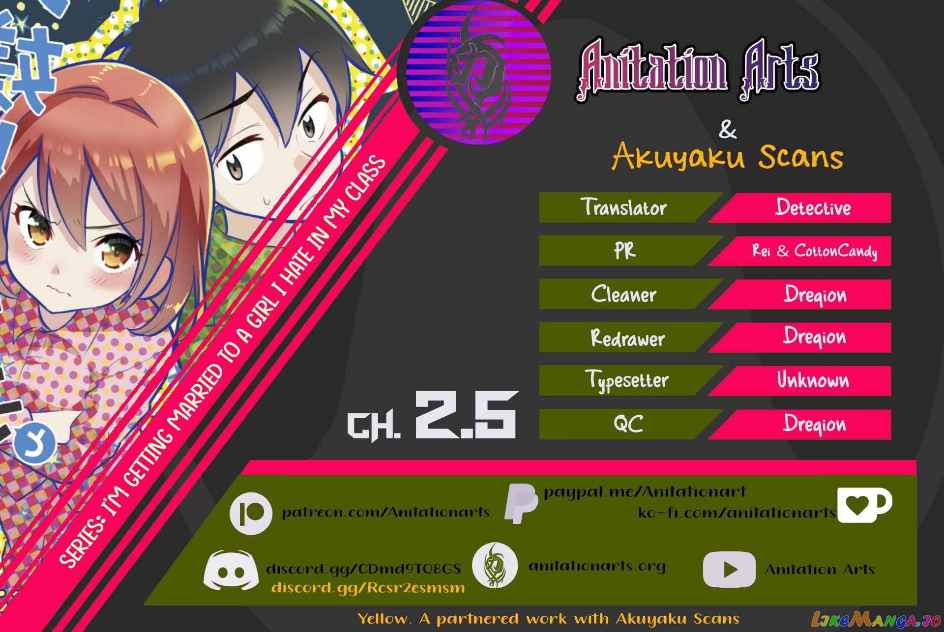 Class no Daikirai na Joshi to Kekkon Suru Koto ni Natta chapter 2.5 - page 1