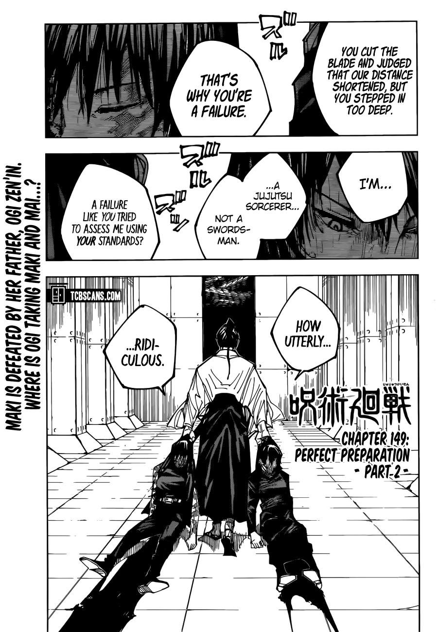 Jujutsu Kaisen chapter 149 - page 1