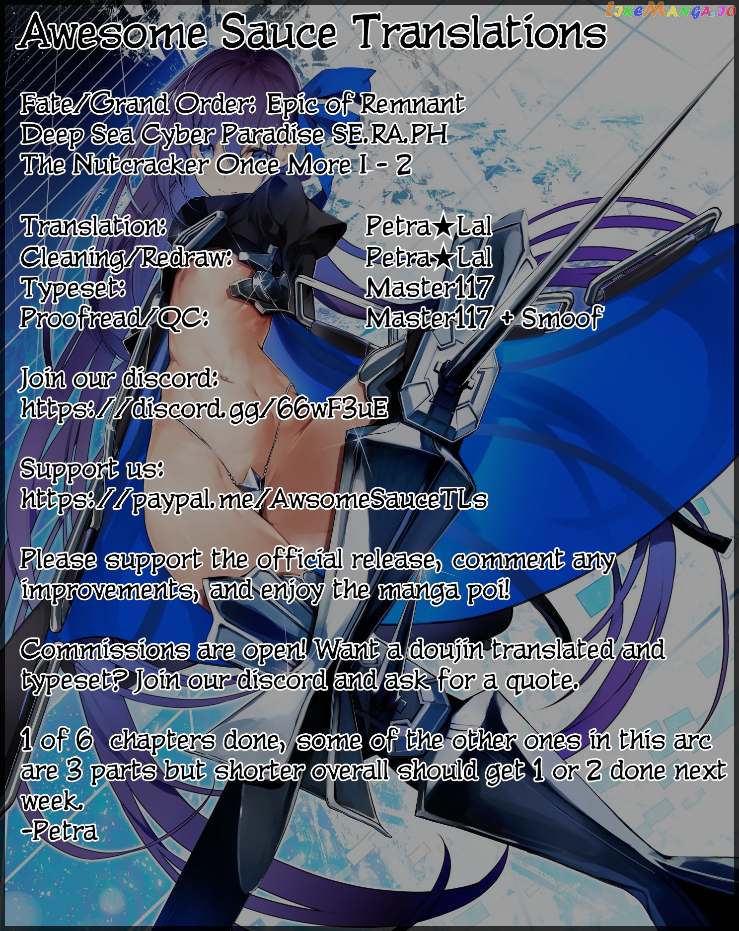 Fate/Grand Order -Epic of Remnant- Deep Sea Cyber-Paradise SE.RA.PH chapter 14.2 - page 1