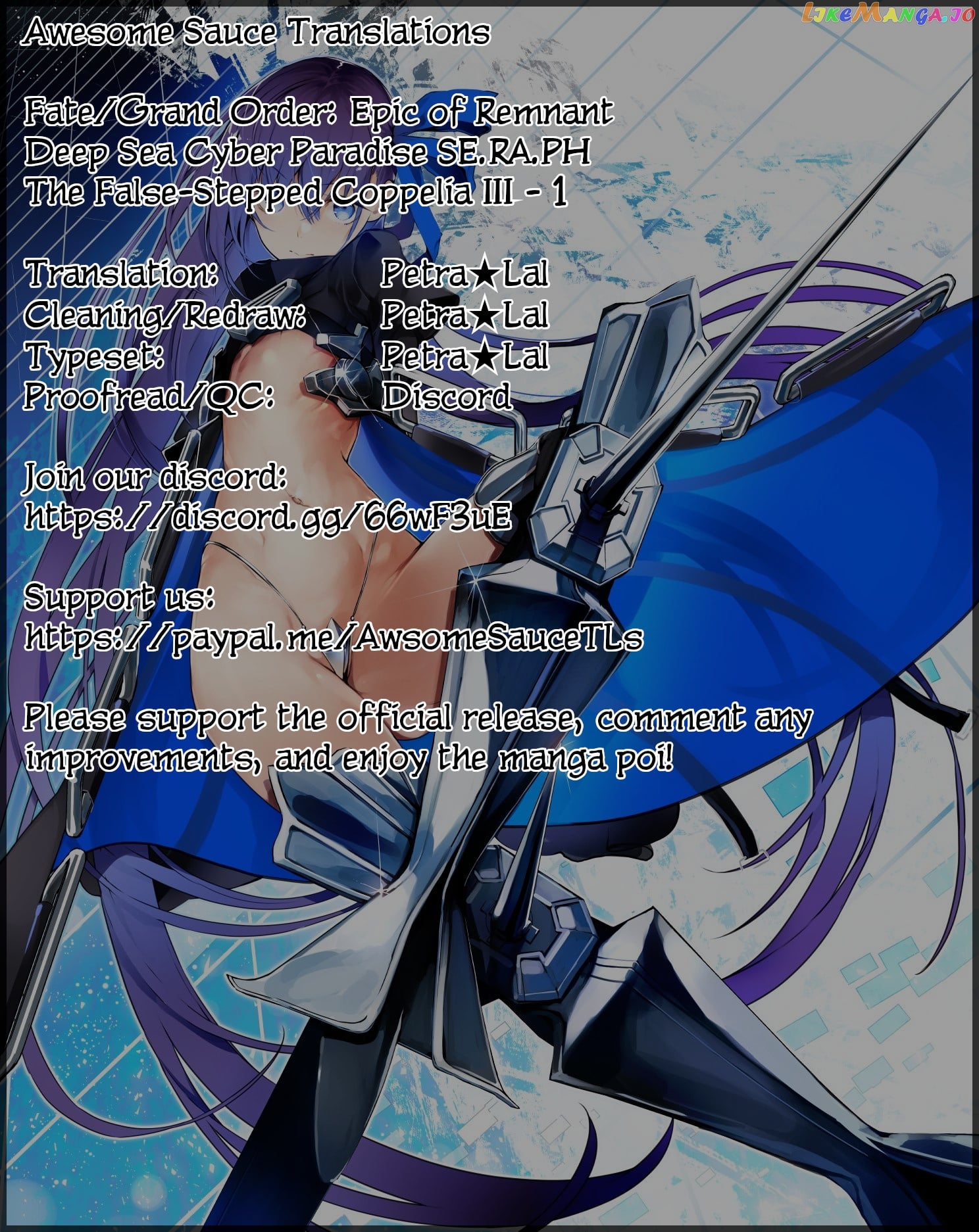 Fate/Grand Order -Epic of Remnant- Deep Sea Cyber-Paradise SE.RA.PH chapter 10.1 - page 1