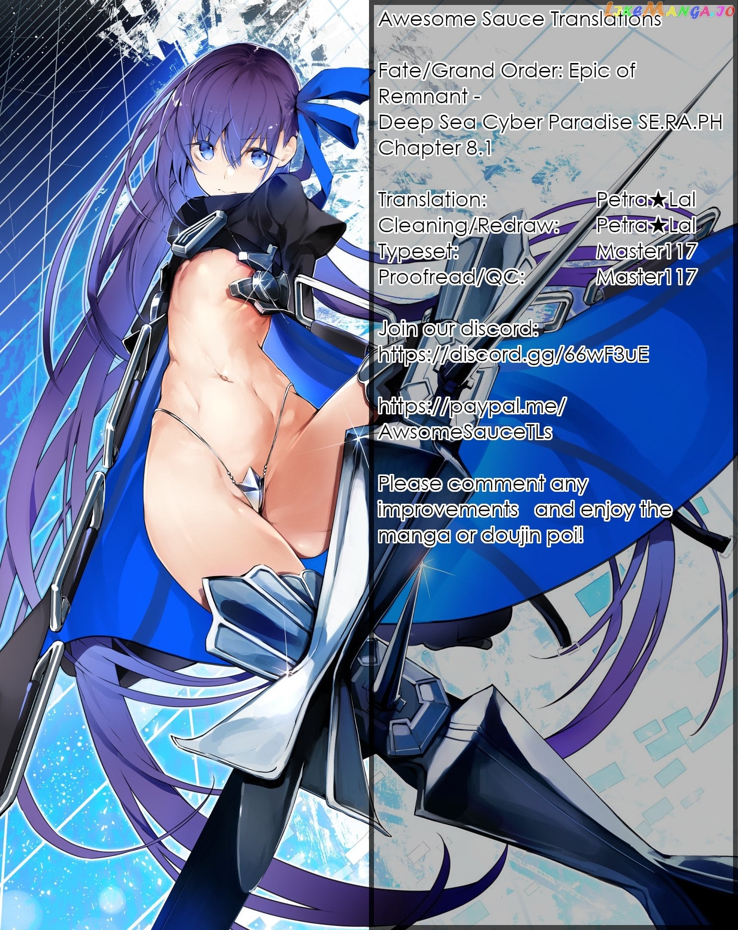 Fate/Grand Order -Epic of Remnant- Deep Sea Cyber-Paradise SE.RA.PH chapter 8.1 - page 1