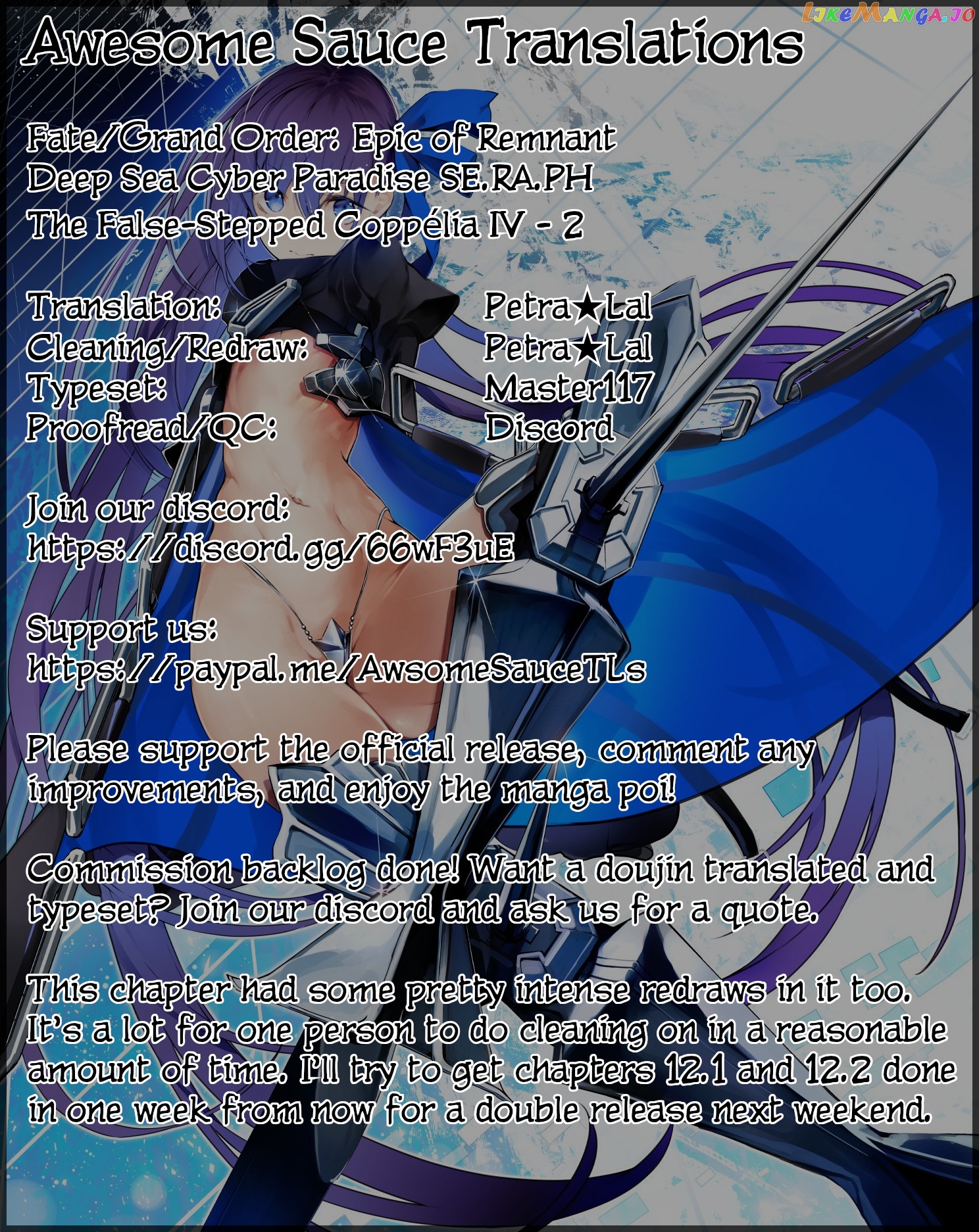 Fate/Grand Order -Epic of Remnant- Deep Sea Cyber-Paradise SE.RA.PH chapter 11.2 - page 1
