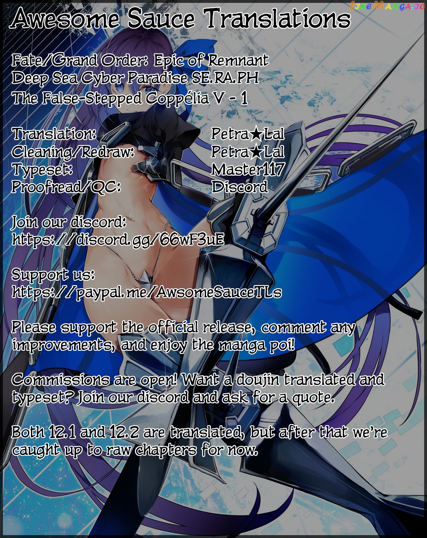 Fate/Grand Order -Epic of Remnant- Deep Sea Cyber-Paradise SE.RA.PH chapter 12.1 - page 1