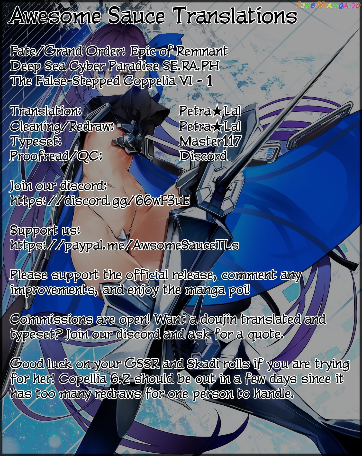 Fate/Grand Order -Epic of Remnant- Deep Sea Cyber-Paradise SE.RA.PH chapter 13.1 - page 1