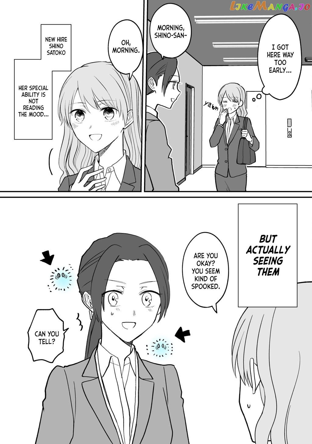 The New-Hire Who Could "Read" Emotions and the Unsociable Senpai chapter 2 - page 1
