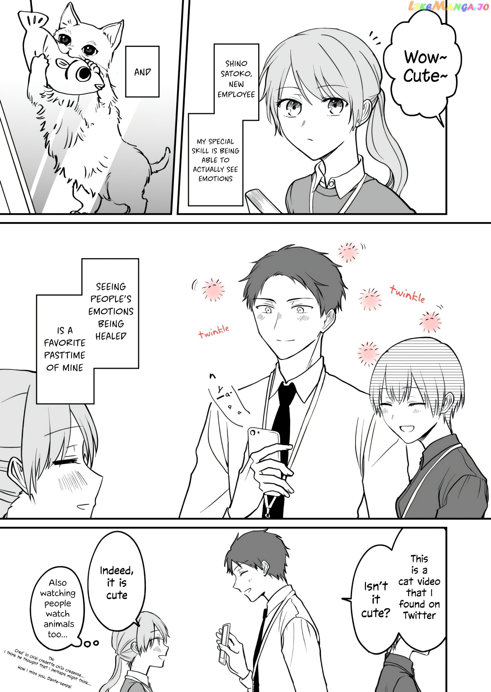 The New-Hire Who Could "Read" Emotions and the Unsociable Senpai chapter 6 - page 1