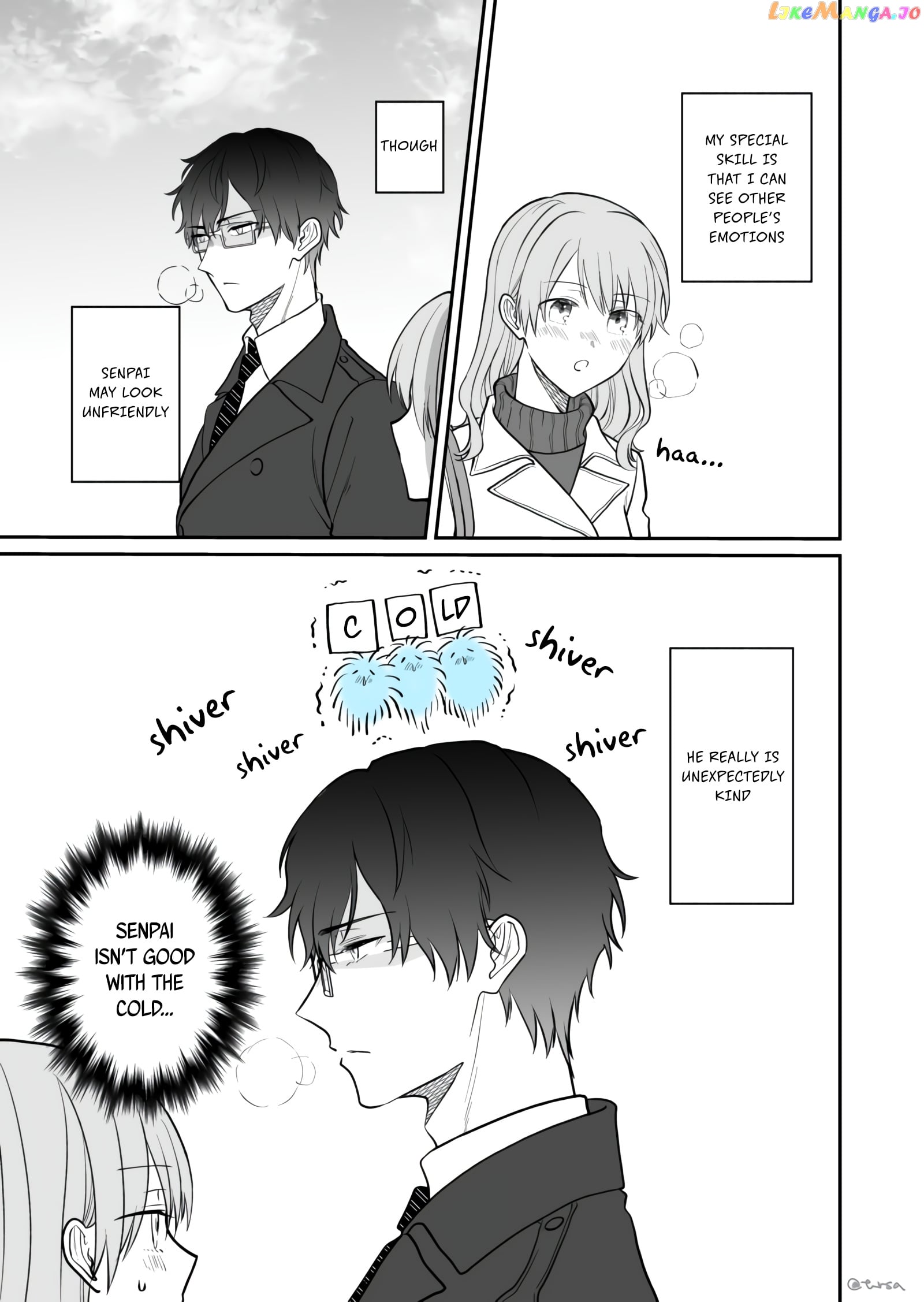 The New-Hire Who Could "Read" Emotions and the Unsociable Senpai chapter 8 - page 1