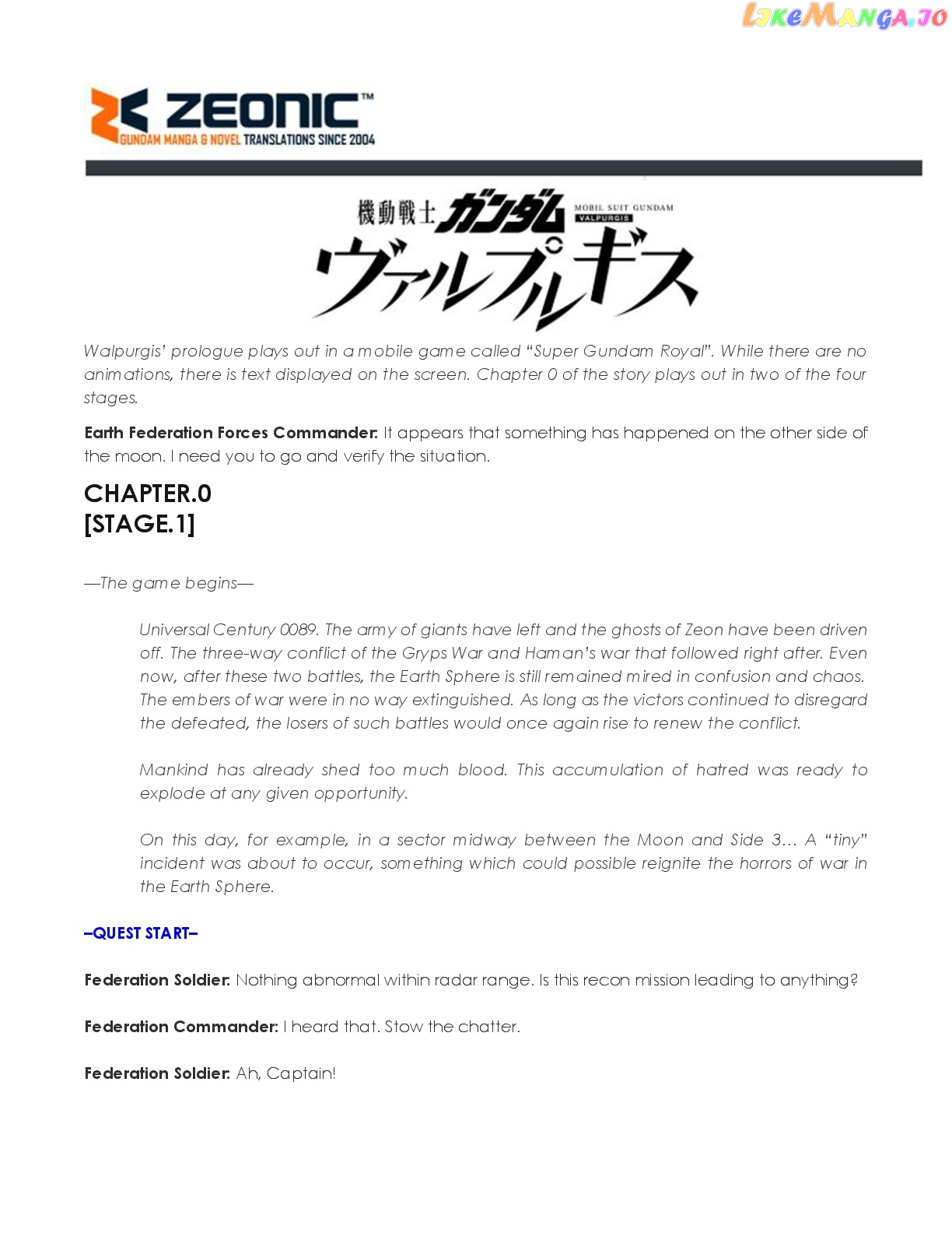 Mobile Suit Gundam Walpurgis chapter 0 - page 3