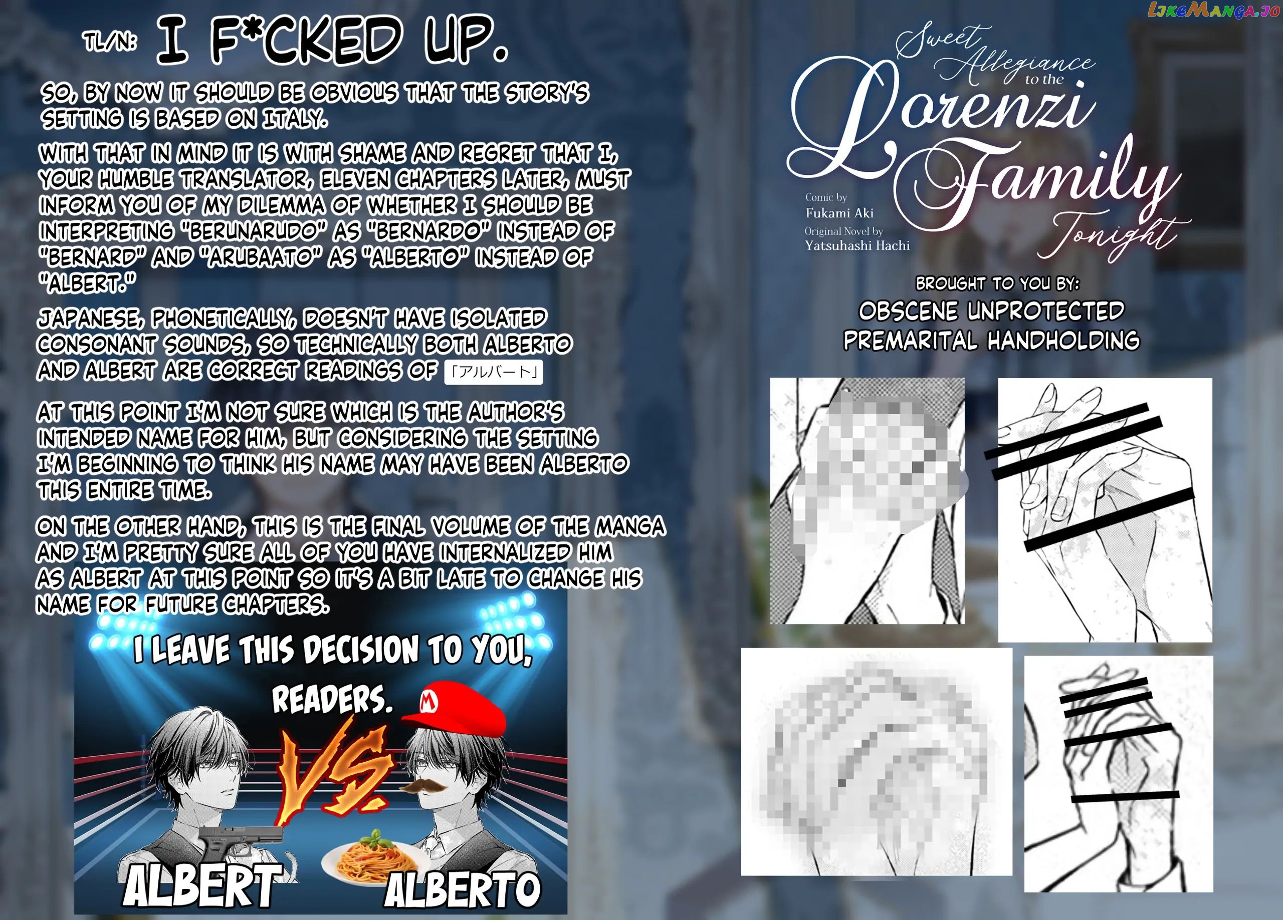 Sweet Allegiance To The Lorenzi Family Tonight Chapter 11.4 - page 11