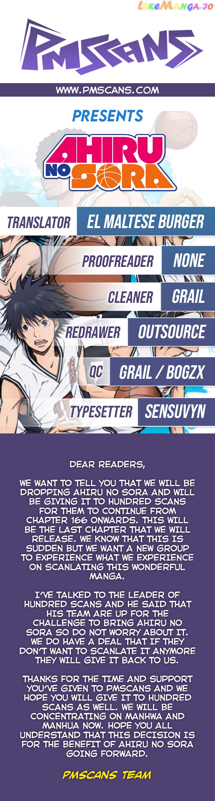 Ahiru No Sora chapter 165 - page 1
