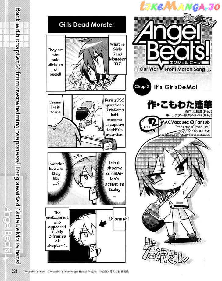 Angel Beats! The 4-Koma – Bokura No Sensen Koushinkyoku chapter 2 - page 1