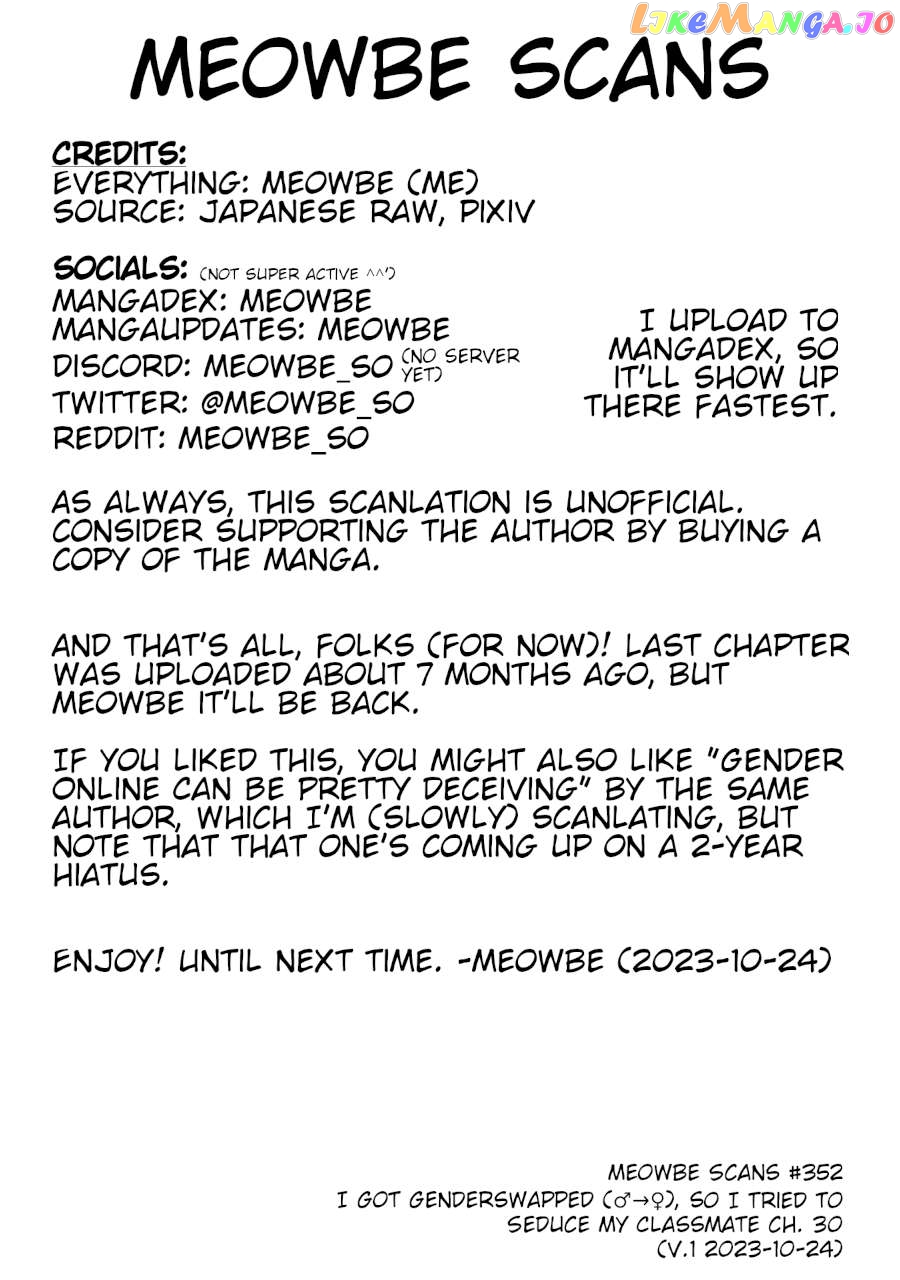 I Got Genderswapped (♂→♀), So I Tried To Seduce My Classmate Chapter 30 - page 4