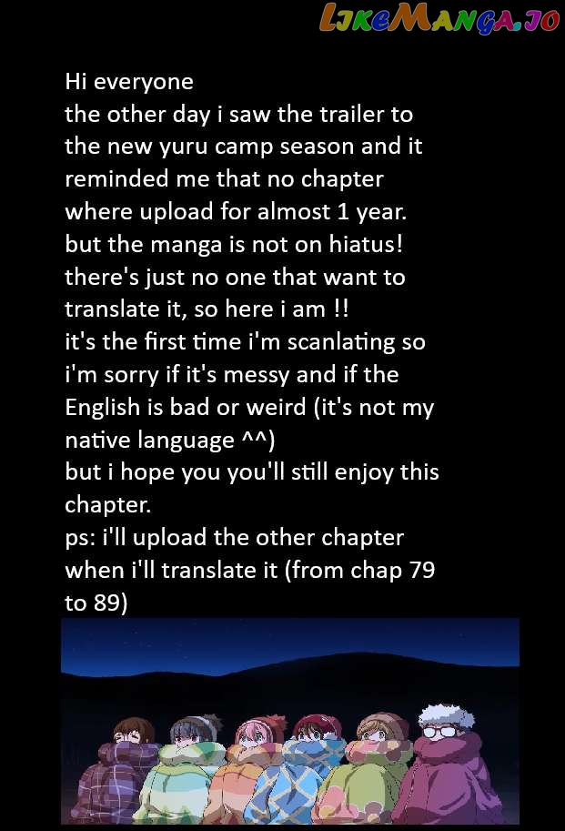 Yurucamp - Manga chapter 78 - page 1