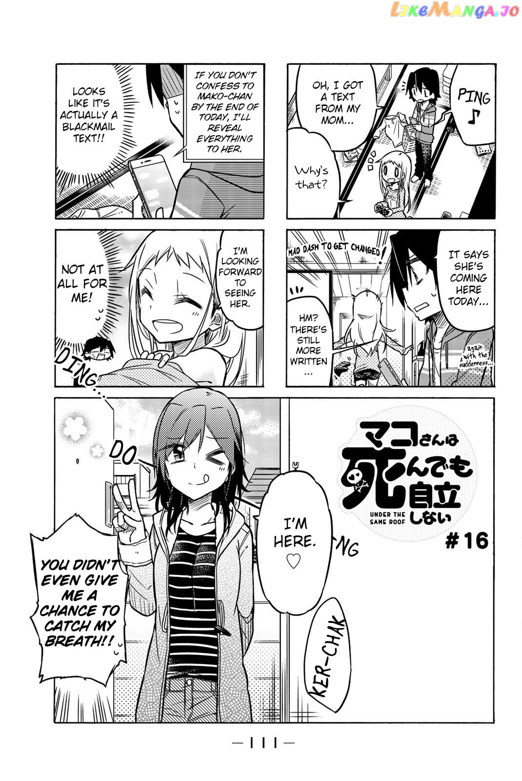 Mako-san Wa Shindemo Jiritsu Shinai Chapter 16 - page 1
