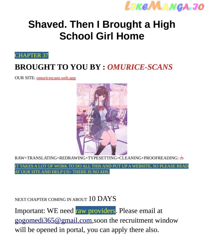 I Shaved. Then I Brought a High School Girl Home. chapter 37 - page 1