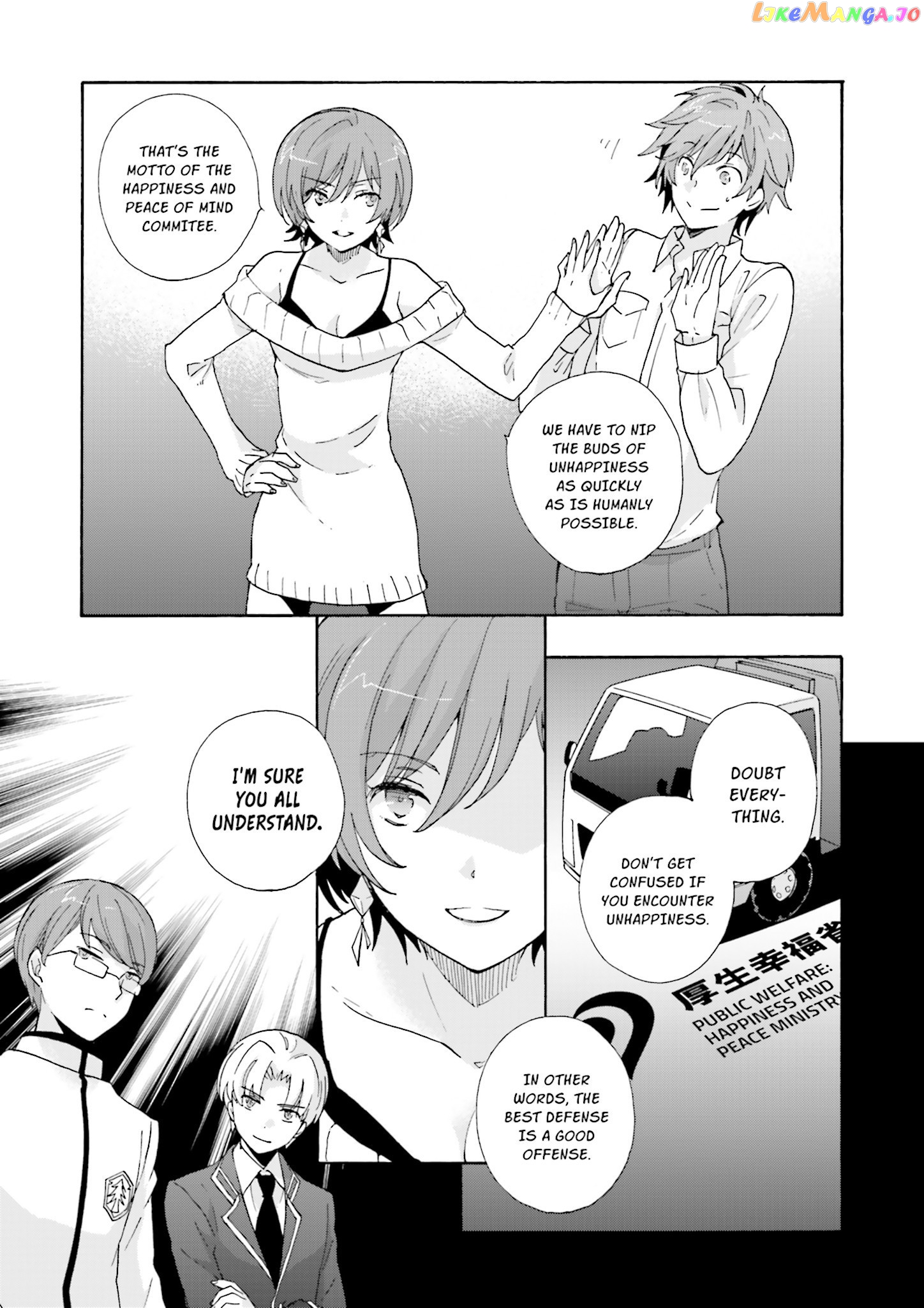 This is the Happiness and Peace of Mind Committee. chapter 4 - page 25