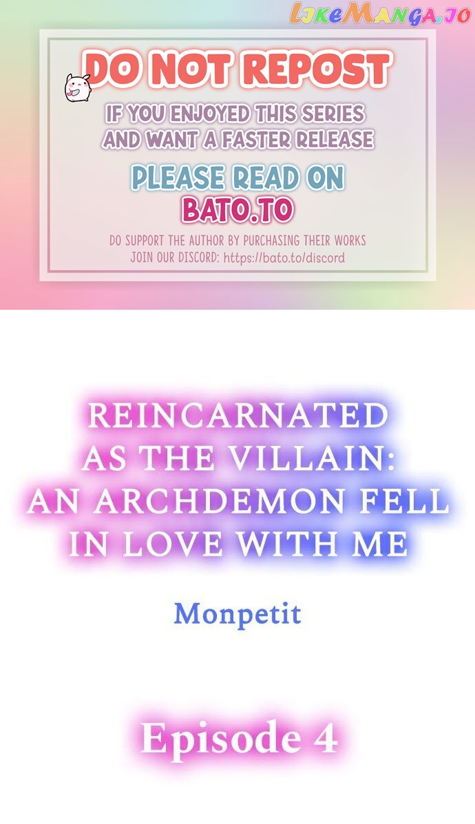 Reincarnated as the Villain: An Archdemon Fell in Love With Me chapter 4 - page 1