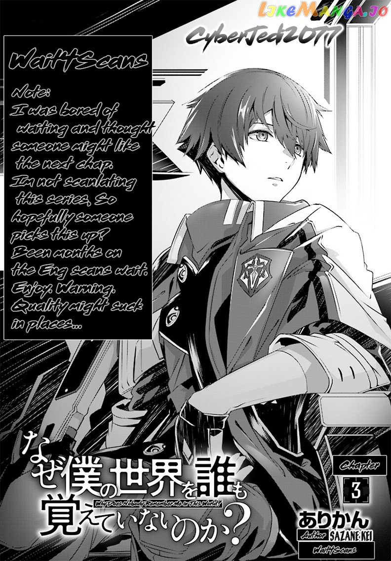 Naze Boku no Sekai wo Daremo Oboeteinai no ka? chapter 3 - page 1