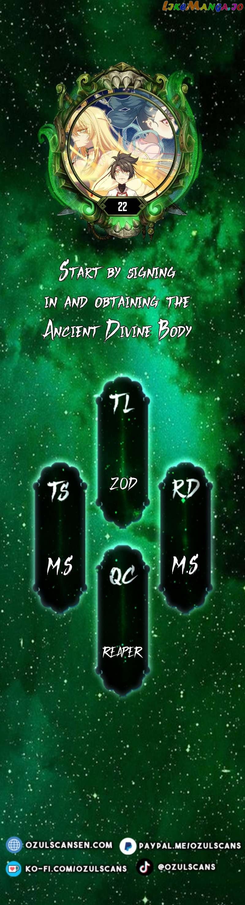 Start by signing in and obtaining the Ancient Divine Body Chapter 22 - page 1