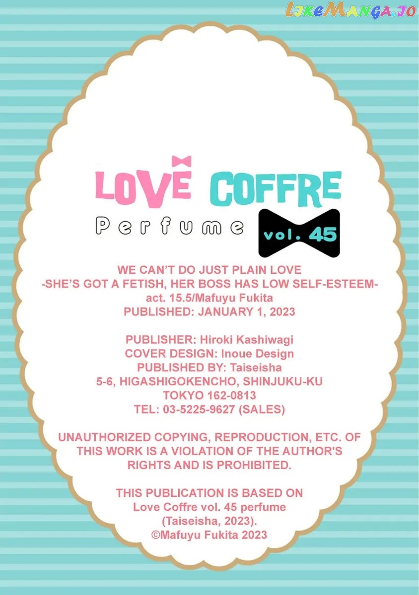 We Can't Do Just Plain Love -She's Got a Fetish, He's Got Low Self-Esteem- Chapter 15.5 - page 31