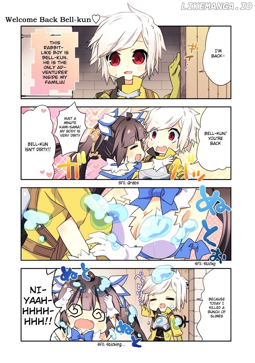 Dungeon ni Deai o Motomeru no wa Machigatte Iru Darou ka 4-koma - Kami-sama no Nichijou chapter 1 - page 6