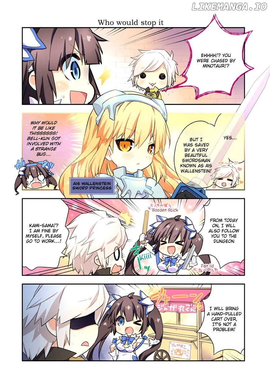 Dungeon ni Deai o Motomeru no wa Machigatte Iru Darou ka 4-koma - Kami-sama no Nichijou chapter 1 - page 8