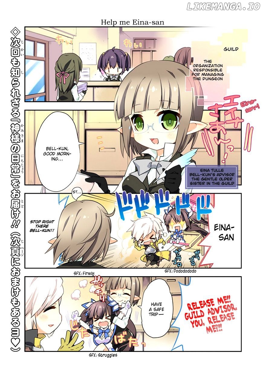 Dungeon ni Deai o Motomeru no wa Machigatte Iru Darou ka 4-koma - Kami-sama no Nichijou chapter 1 - page 9