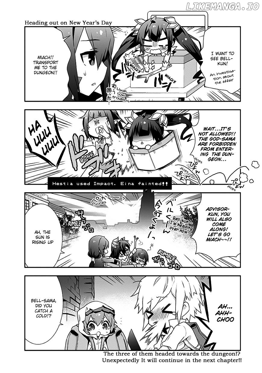 Dungeon ni Deai o Motomeru no wa Machigatte Iru Darou ka 4-koma - Kami-sama no Nichijou chapter 9 - page 7