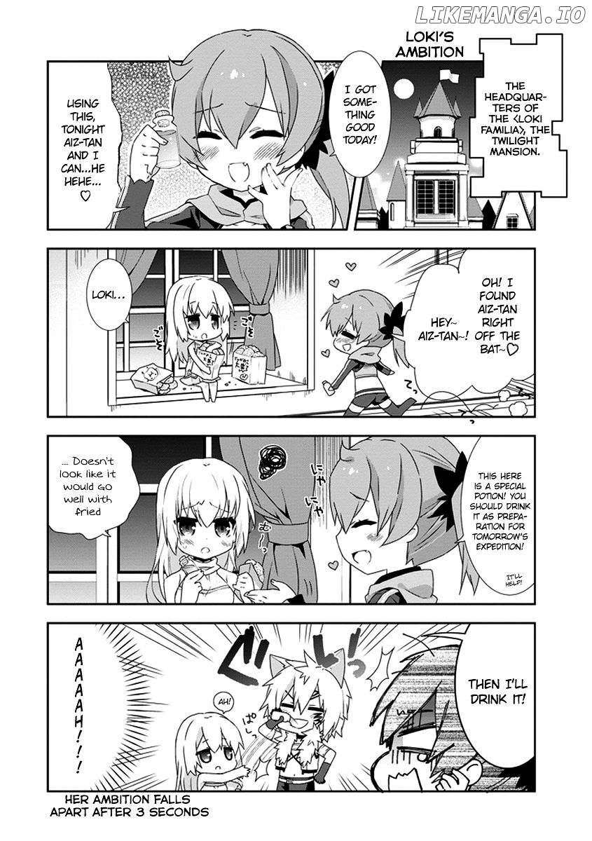 Dungeon ni Deai o Motomeru no wa Machigatte Iru Darou ka 4-koma - Kami-sama no Nichijou chapter 10.1 - page 3