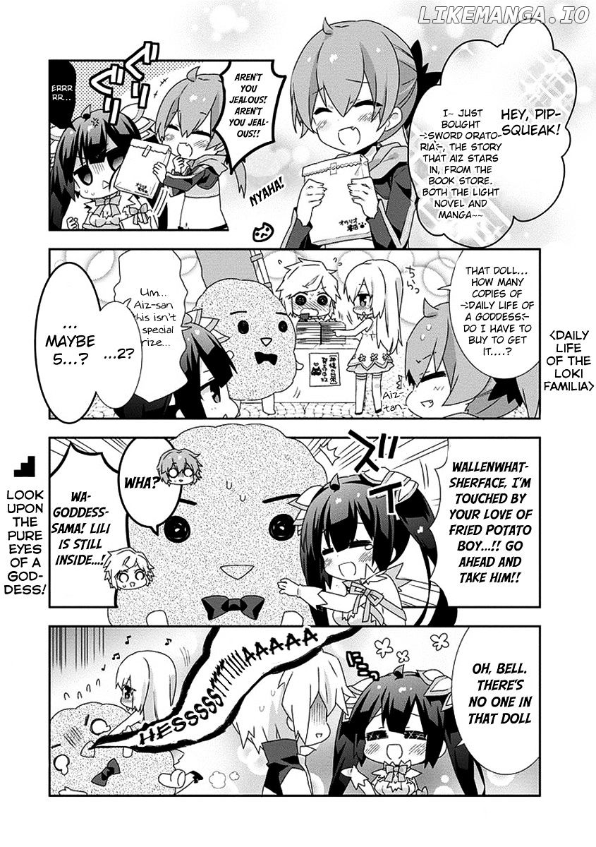 Dungeon ni Deai o Motomeru no wa Machigatte Iru Darou ka 4-koma - Kami-sama no Nichijou chapter 14.1 - page 6