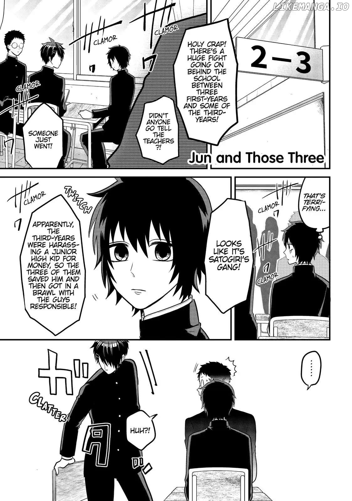Josou Shite Mendoukusai Koto ni Natteru Nekura to Yankee no Ryou Kataomoi chapter 39.1 - page 2