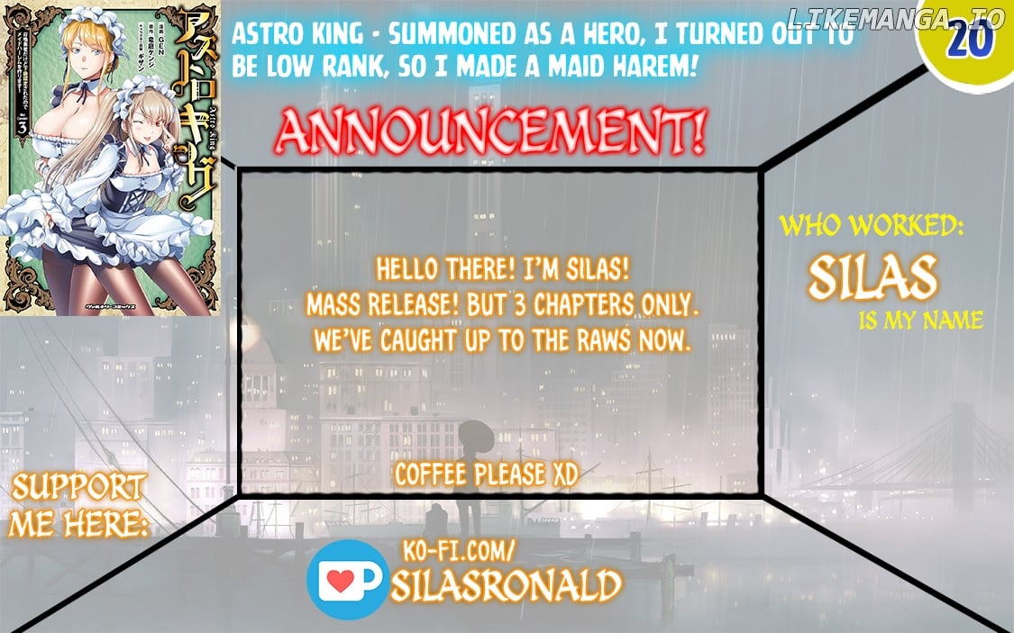 Astro King – Summoned As A Hero, I Turned Out To Be Low Rank, So I Made A Maid Harem! Chapter 20 - page 1