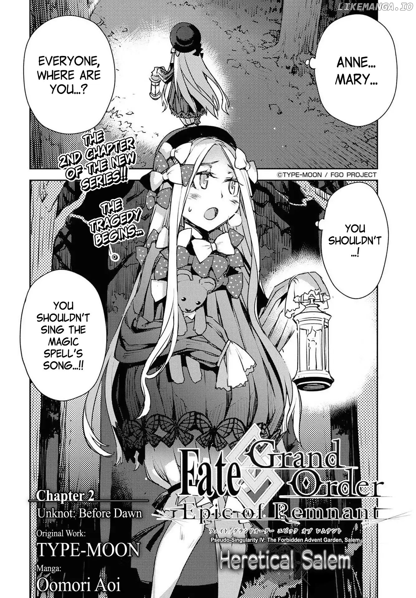 Fate/Grand Order: Epic of Remnant - Subspecies Singularity IV: Taboo Advent Salem: Salem of Heresy chapter 2 - page 2