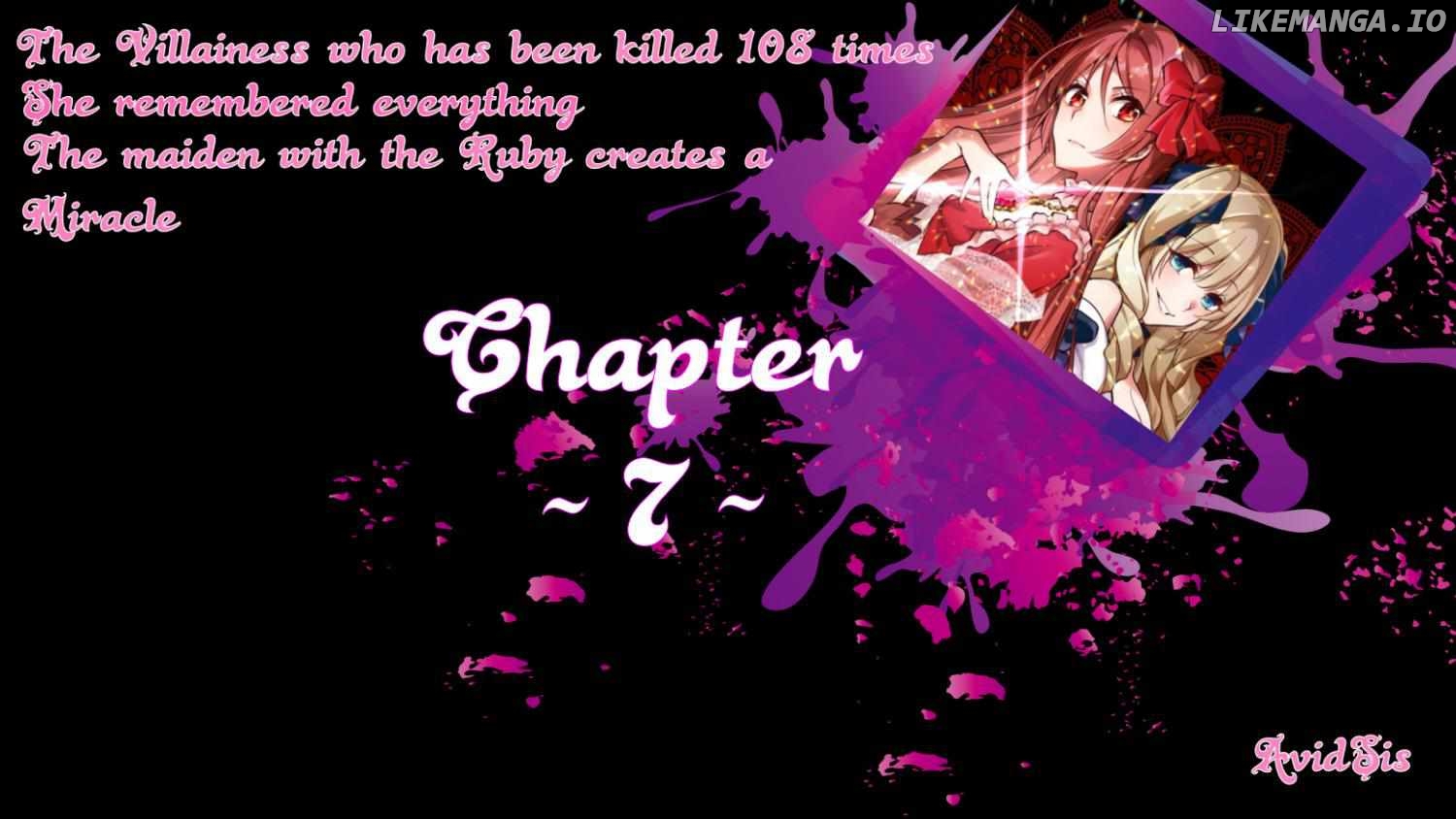 The Villainess Who Has Been Killed 108 Times. She Remembered Everything. The Maiden with the Ruby Creates a Miracle. chapter 7 - page 1
