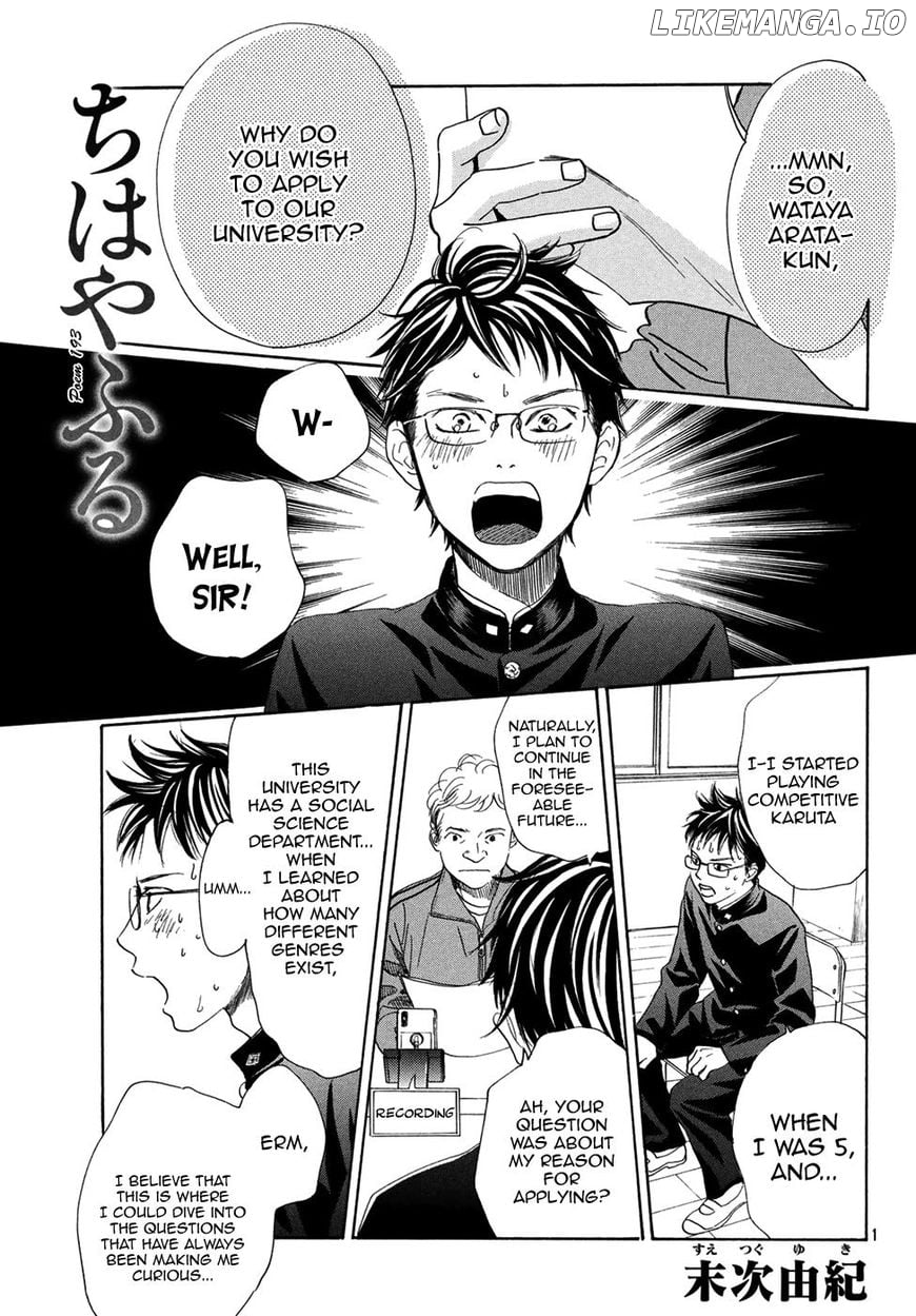 Chihayafuru - Manga chapter 193 - page 1