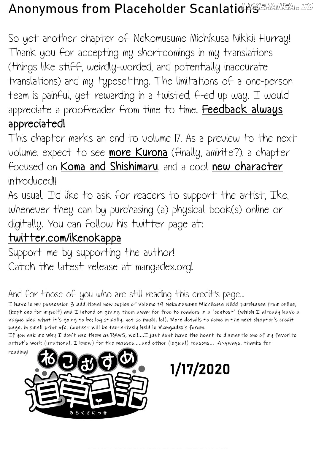 Neko Musume Michikusa Nikki chapter 106 - page 25